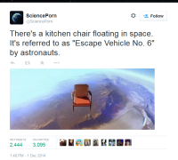 @SpacePorn's garbled description of a chair in space.